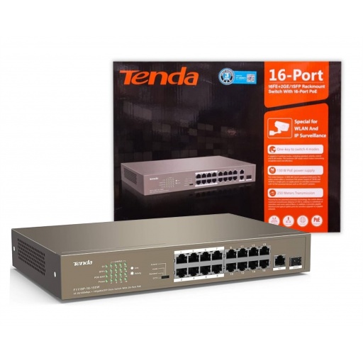 Switch PoE Tenda 16+2 puertos