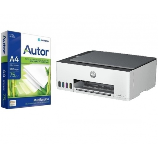 Impresora multifuncion HP Smart Tank 520 + resma A4