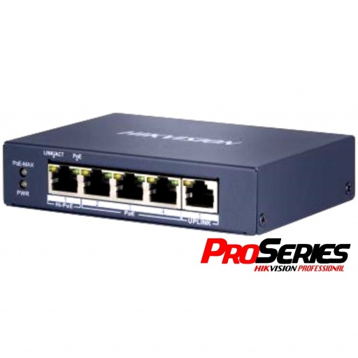 Switch PoE Hikvision PRO 5 puertos gigabit 60w