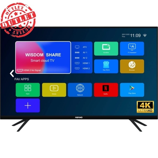 TV LED Asano 55'' 4K sin bordes SMART (con detalles)