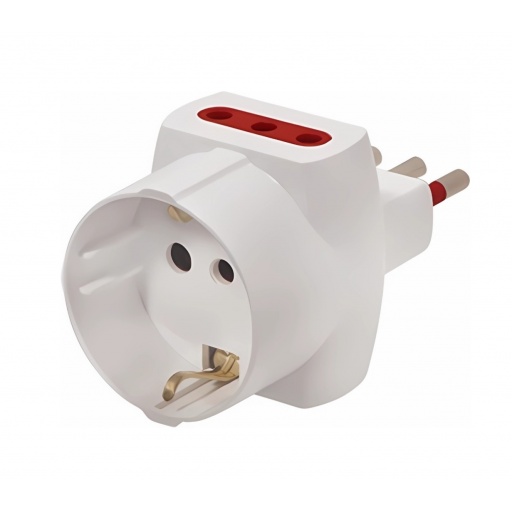 Adaptador schuko + 2x3L a ficha 3L Conatel