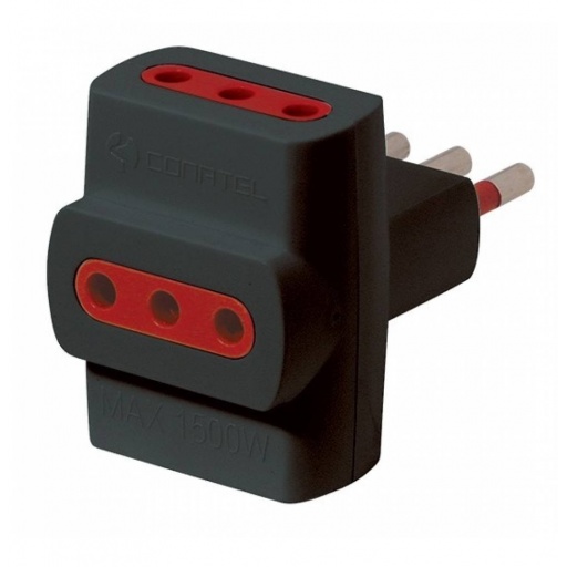 Adaptador 3x3L a ficha 3L Conatel negro