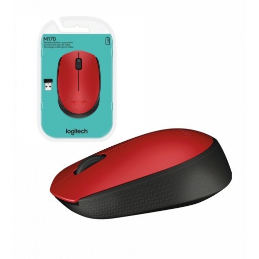 Mouse Logitech M170 inalmbrico rojo