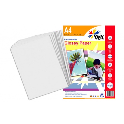 Papel wox glossy fotogrfico a4 180grs. X 20 uds.